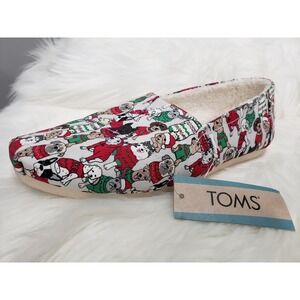 NEW NO BOX SIZE 8 TOMS Womens Flats Sweater Dogs Shoe Belmont  Christmas Holiday